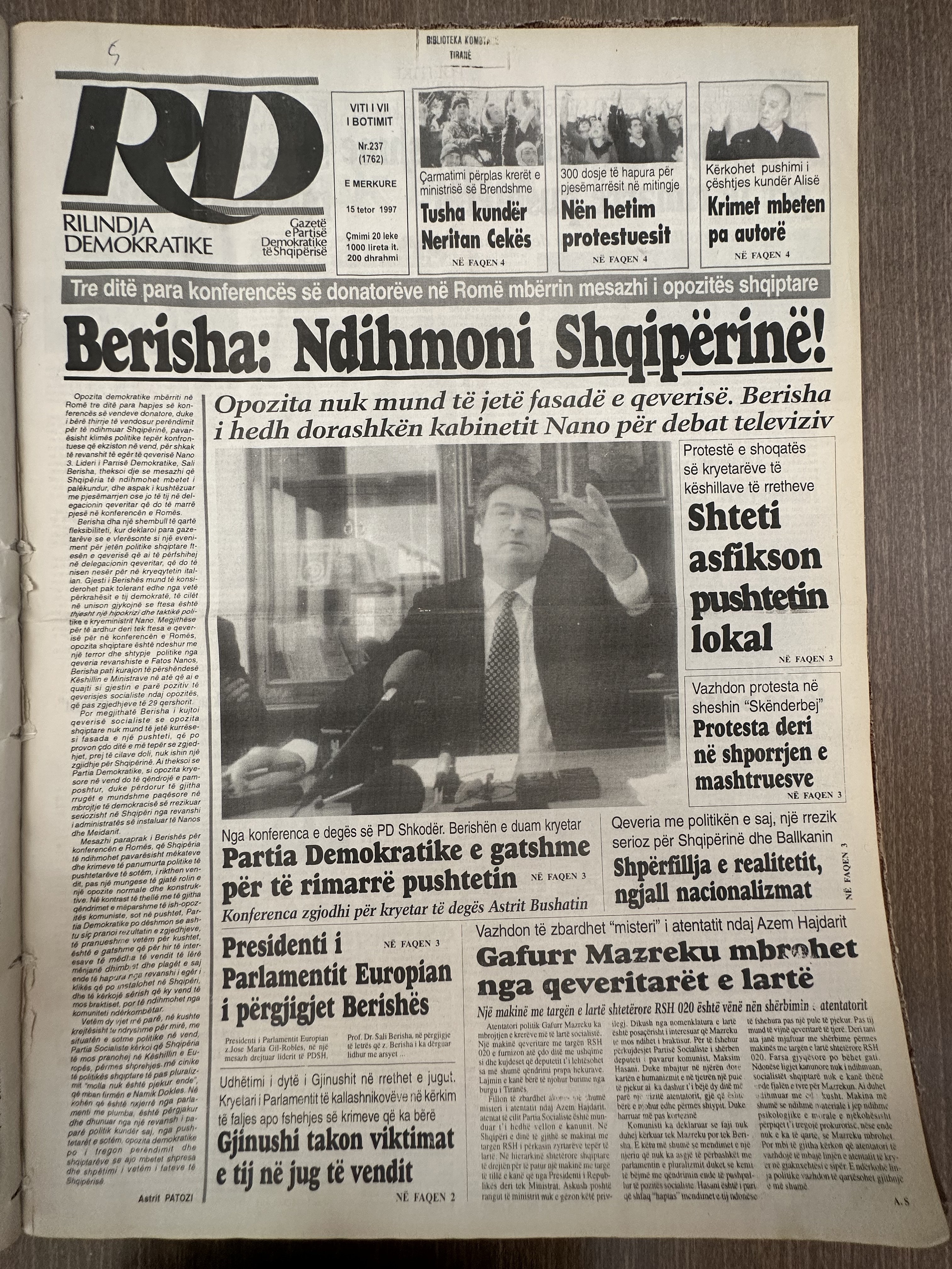Rilindja Demokratike 1997-10-15